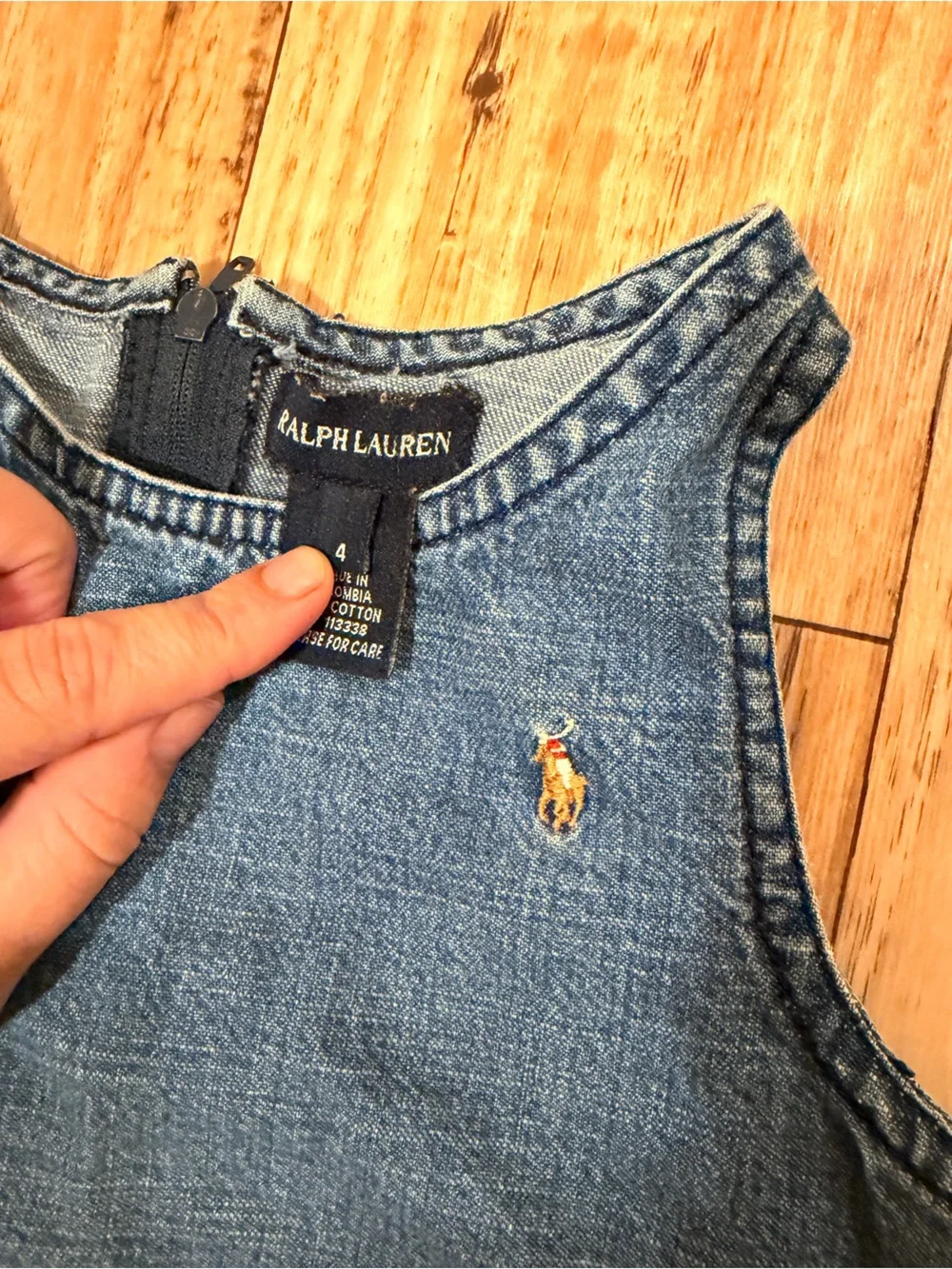 Ralph Lauren Denim Sleeveless Dress in Medium Blue